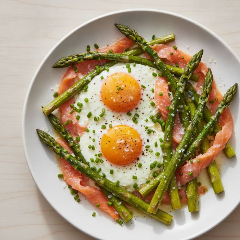 Baked Eggs with Roasted Asparagus