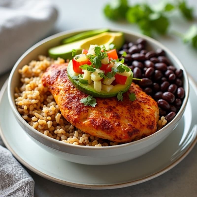 Spicy Skillet Chicken Taco Bowl with Fresh Salsa