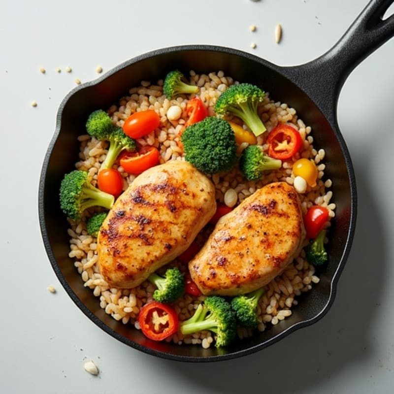 Healthy Skillet Chicken and Vegetable Rice