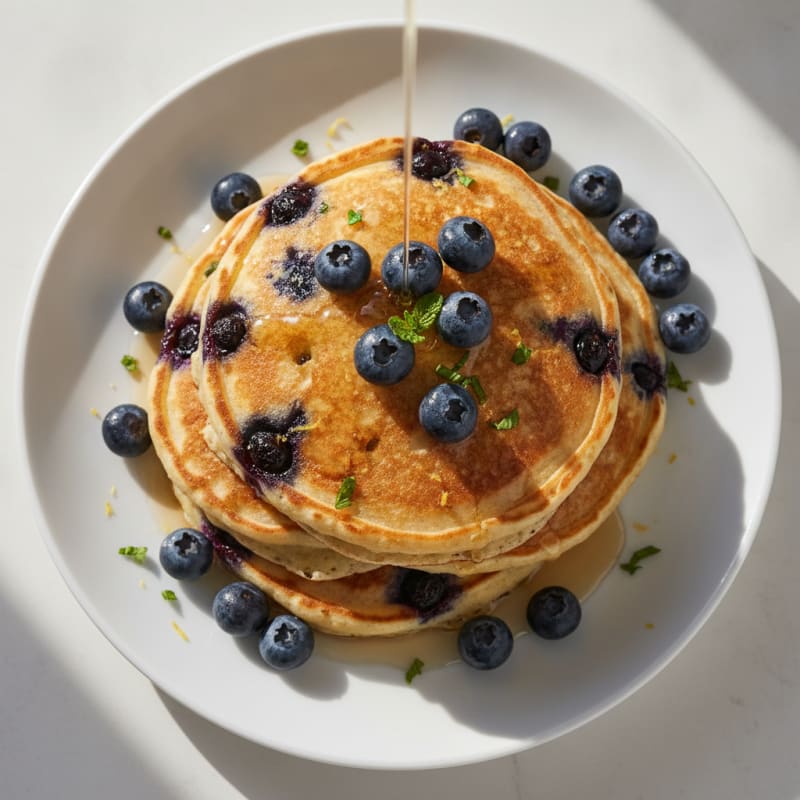 Blueberry Ricotta Pancakes with Lemon Zest
