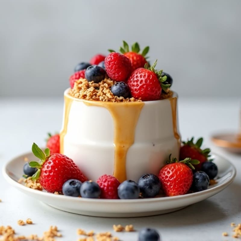 Creamy Greek Yogurt Parfait with Mixed Berries and Almond Butter