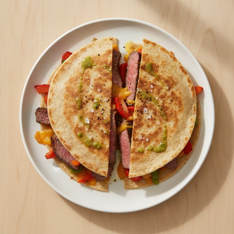 Pan-Seared Steak Quesadillas with Peppers