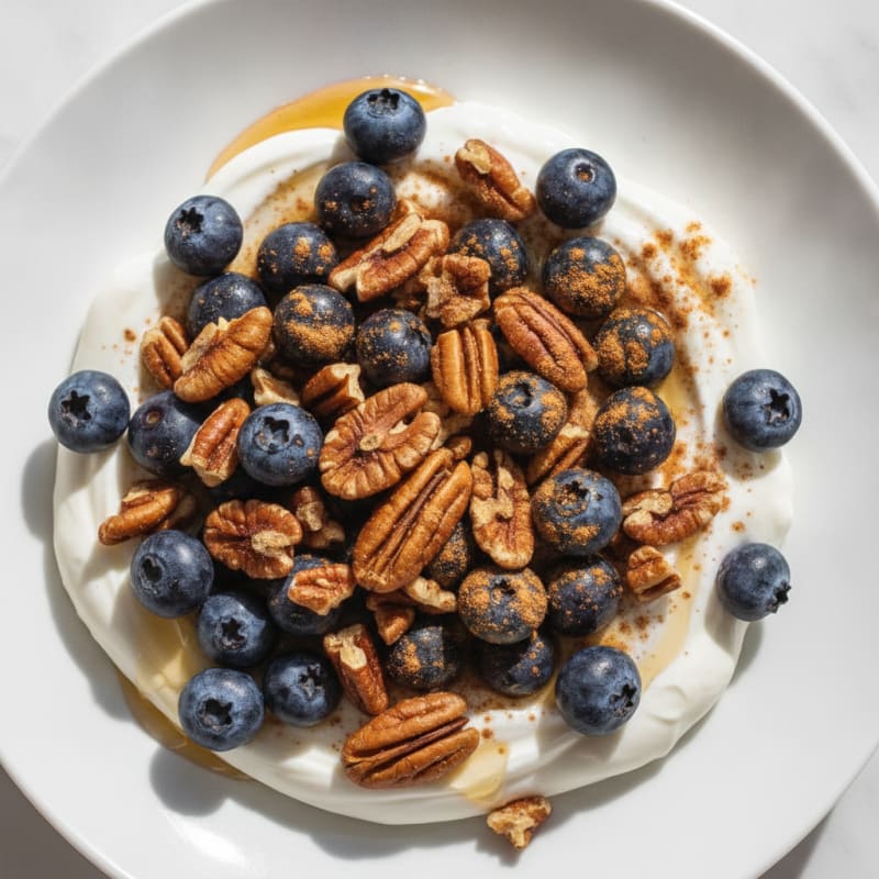 Blueberry Pecan Greek Yogurt Bowl