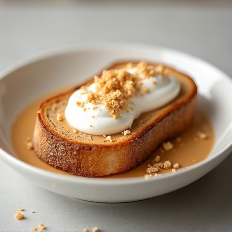 Crispy Whole Grain Toast with Creamy Peanut Butter and Sweet Vanilla Protein Fluff