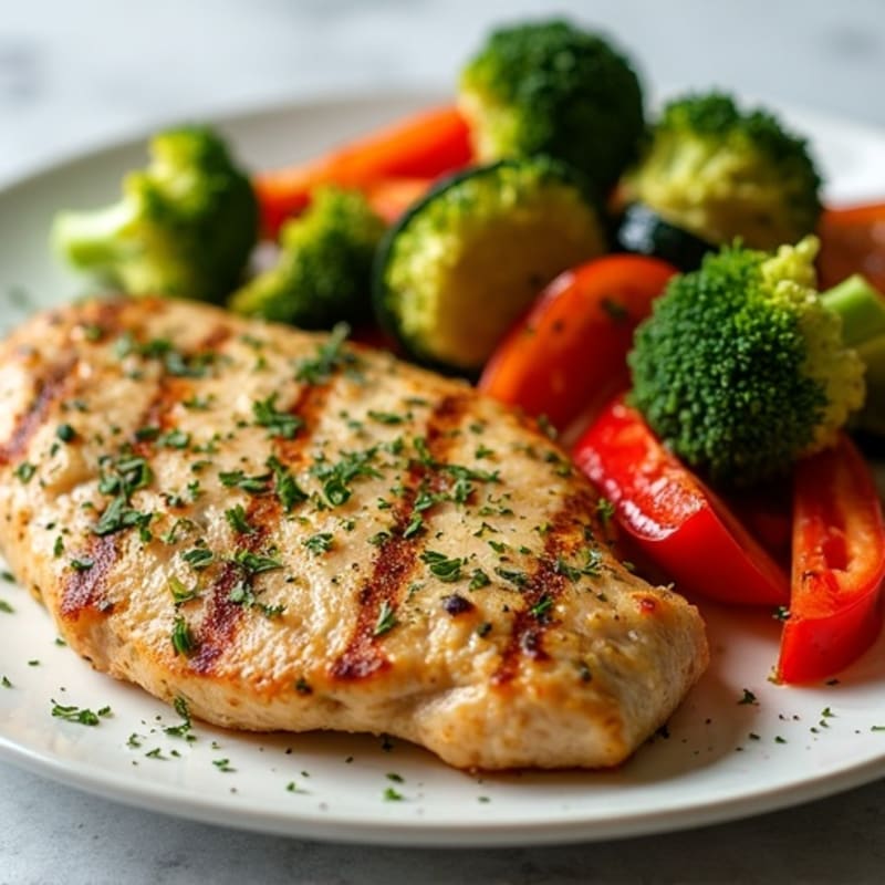 Herb-Crusted Pan Seared Chicken with Roasted Vegetables