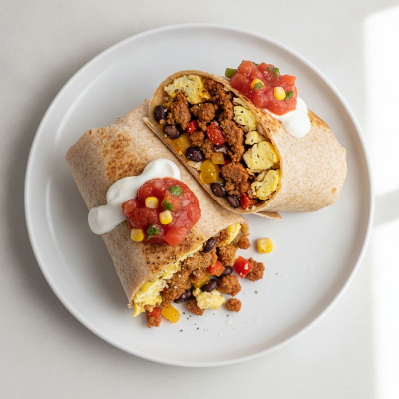 Loaded Breakfast Burrito with Chorizo