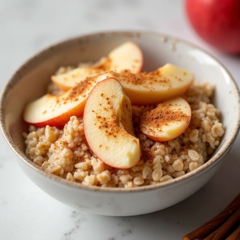Creamy Baked Apple Cinnamon Protein Oatmeal