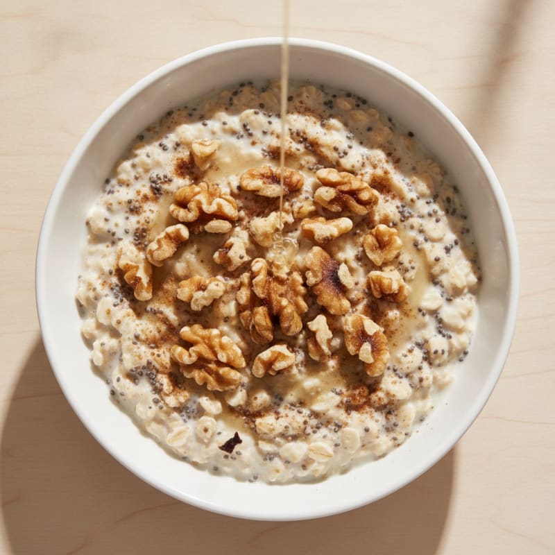 Chia Yogurt Oats with Walnuts