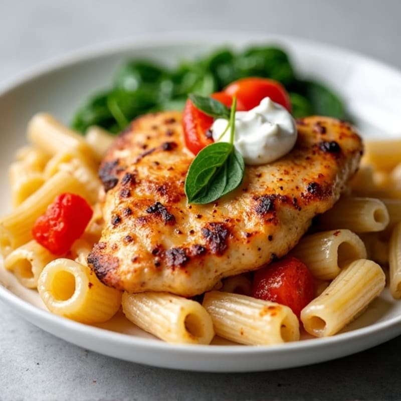 Spicy Cajun Chicken with Creamy Whole Wheat Pasta