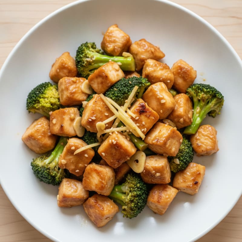 Stir-Fried Chicken Breast with Broccoli and Ginger Soy Sauce