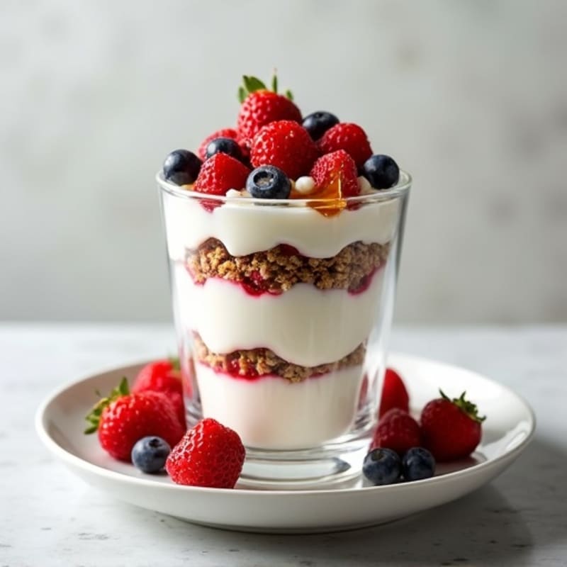 High-Protein Yogurt Parfait with Protein Bar Crumble