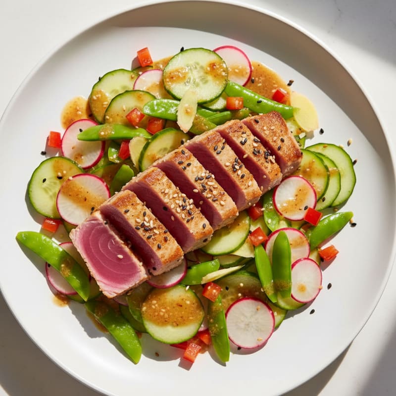 Seared Tuna Salad with Crunchy Vegetables
