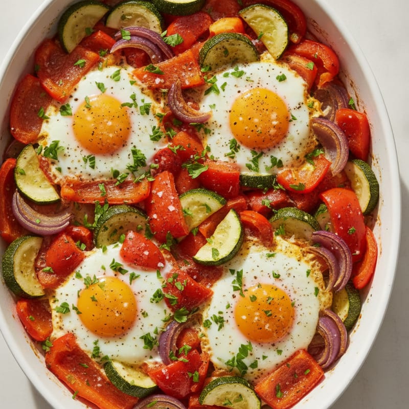 Sheet Pan Eggs with Roasted Vegetables
