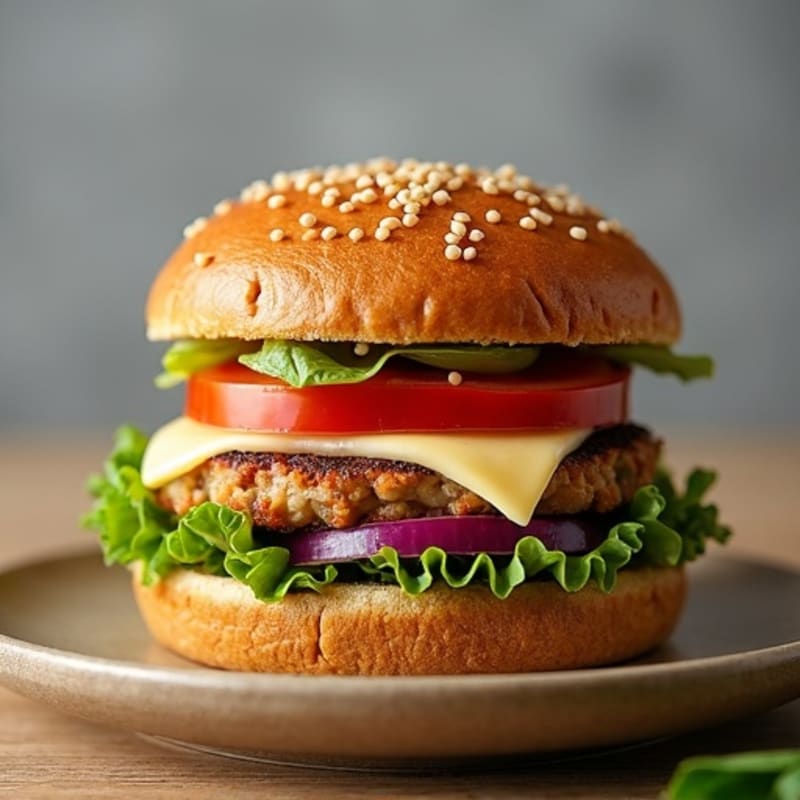 Crispy Mozzarella-Crusted Lean Turkey Burger