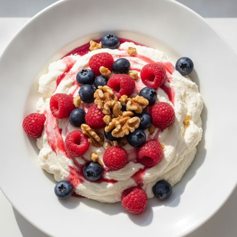 Greek Yogurt Protein Mousse with Berries