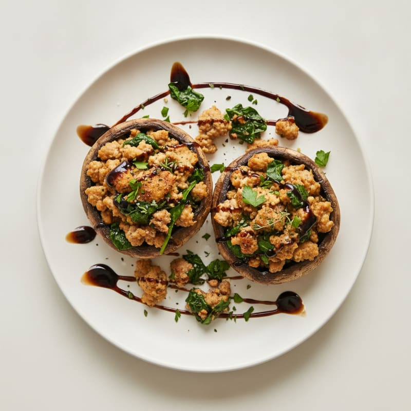 Herb-Stuffed Portobello Mushrooms with Balsamic Glaze