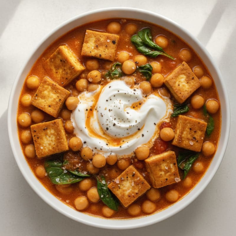 Tofu and Garbanzo Bean Curry