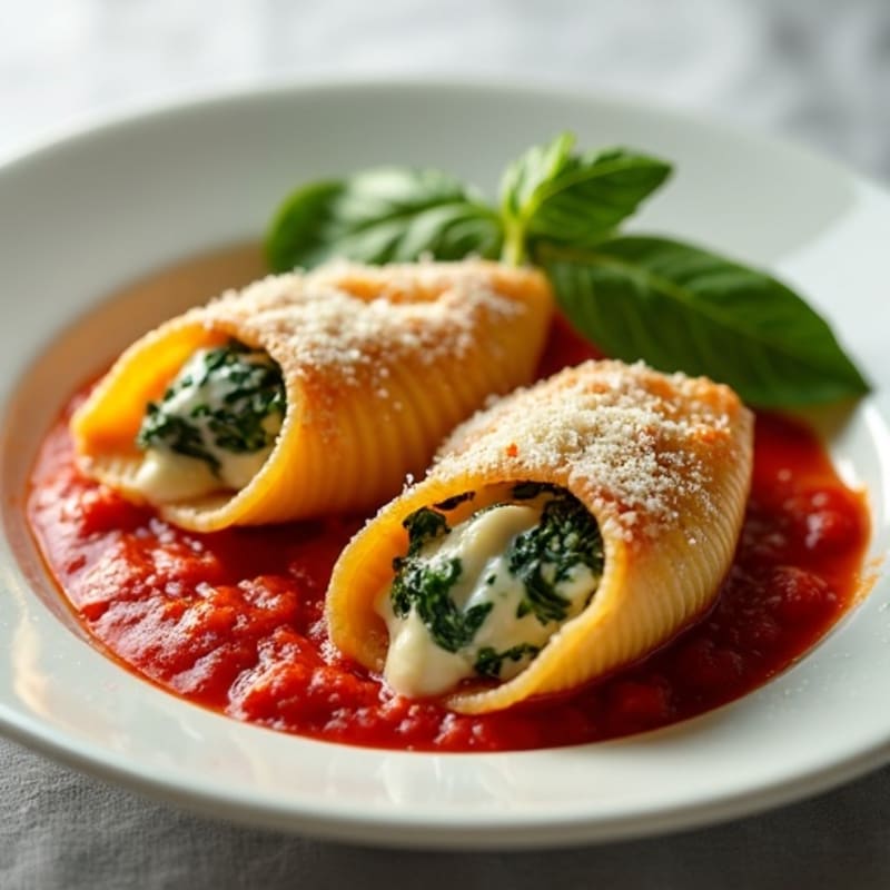 Healthy Spinach Ricotta Stuffed Shells