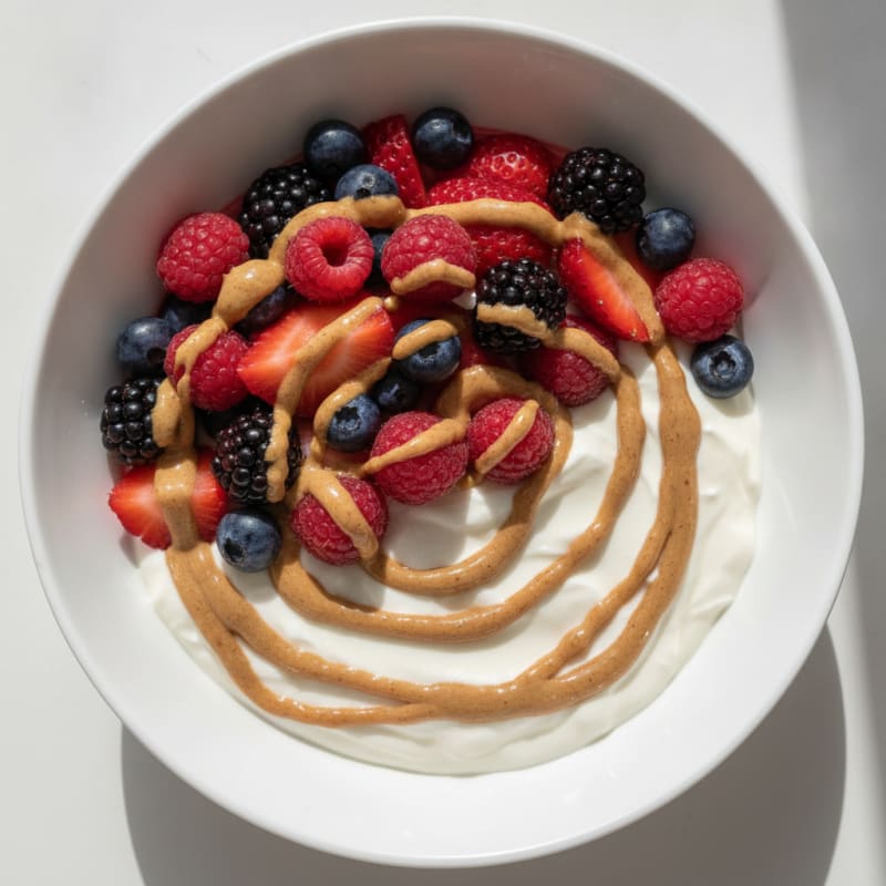 Greek Yogurt Protein Pudding with Mixed Berries