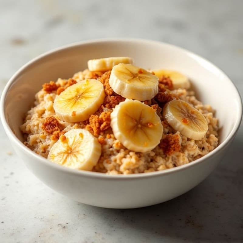 Golden Protein Oatmeal with Caramelized Bananas
