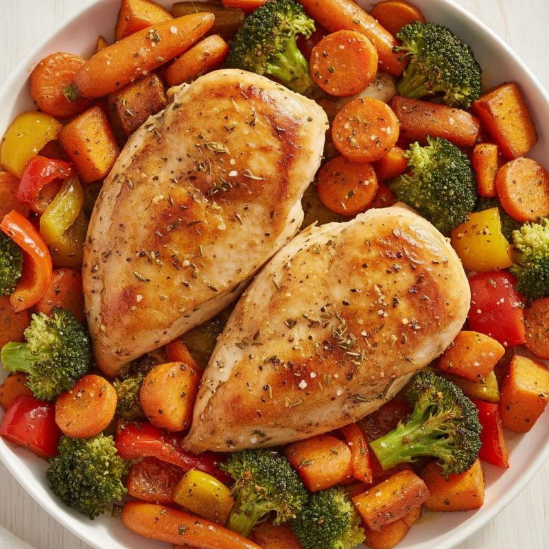 Herb-Roasted Chicken with Roasted Vegetables