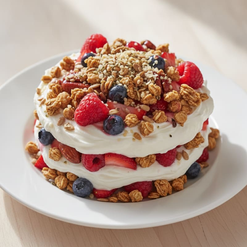 Greek Yogurt Protein Parfait with Mixed Berries