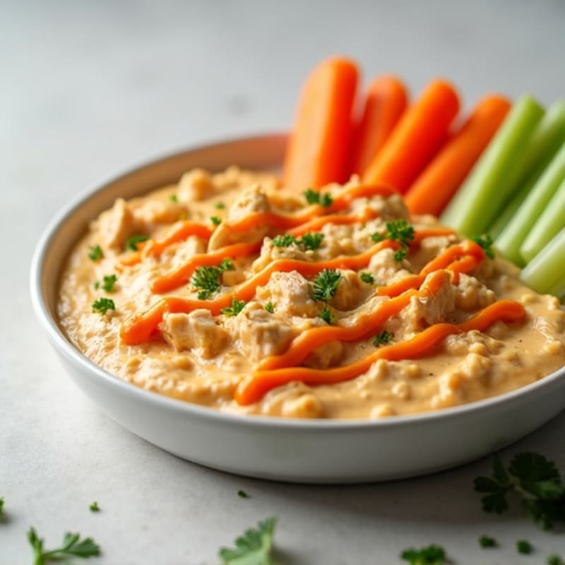Creamy Buffalo Chicken Dip with Fresh Vegetables