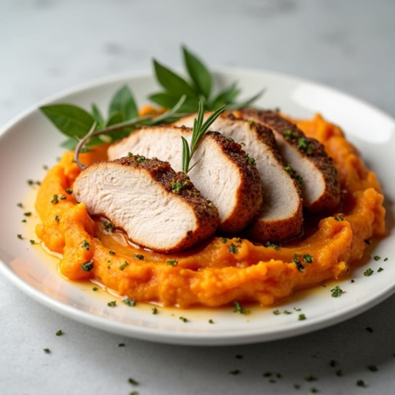 Herb-Roasted Turkey Breast with Sweet Potato Mash