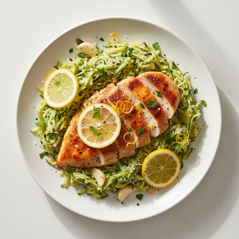 Lemon-Herb Chicken with Grated Zucchini