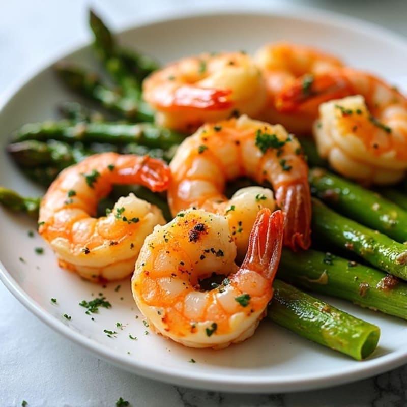 Sheet Pan Lemon Garlic Shrimp with Crispy Asparagus