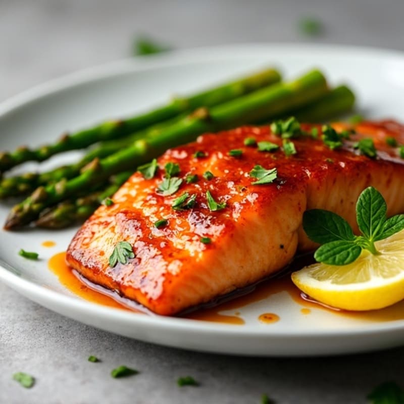 Teriyaki Glazed Salmon with Roasted Asparagus