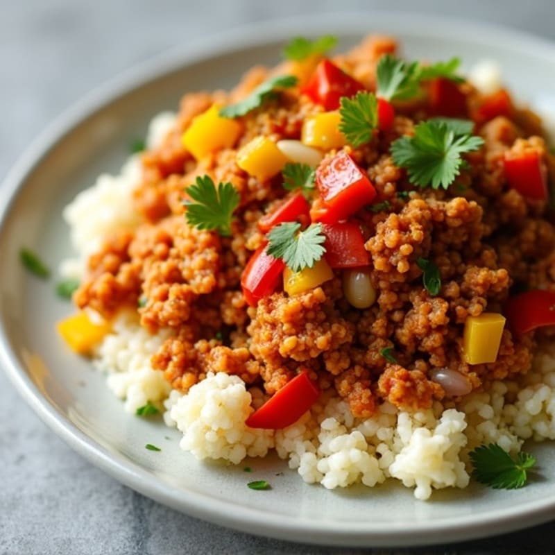 Spicy Turkey Taco Skillet with Cauliflower Rice