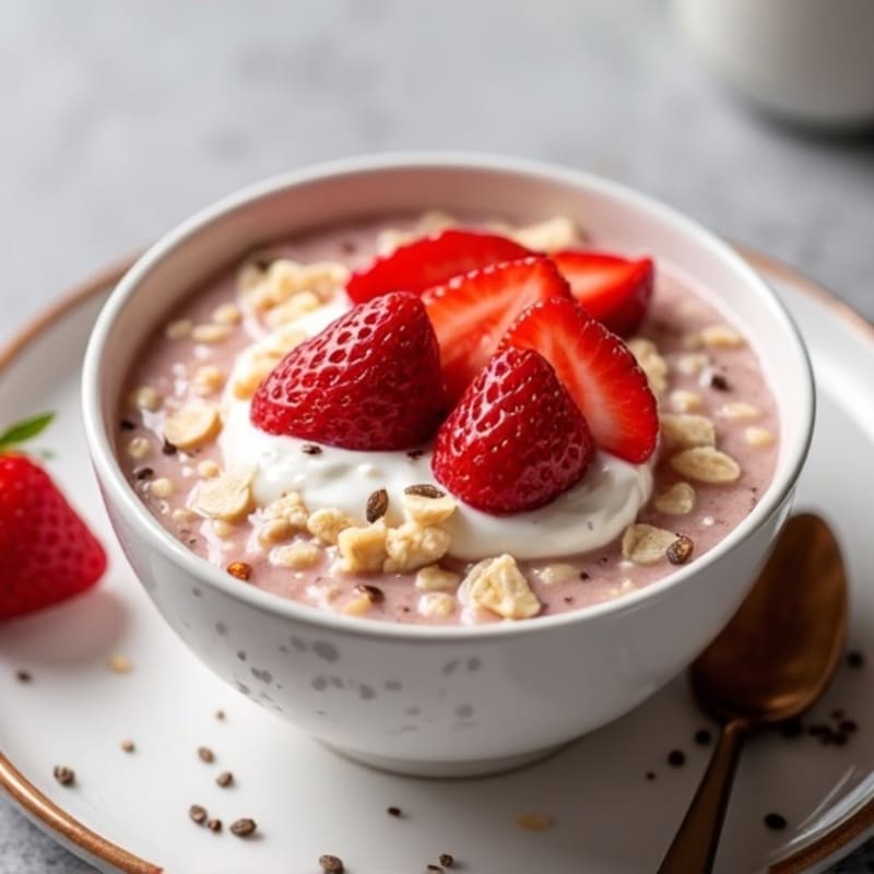 Fresh Strawberry Creamy Vanilla Overnight Oats