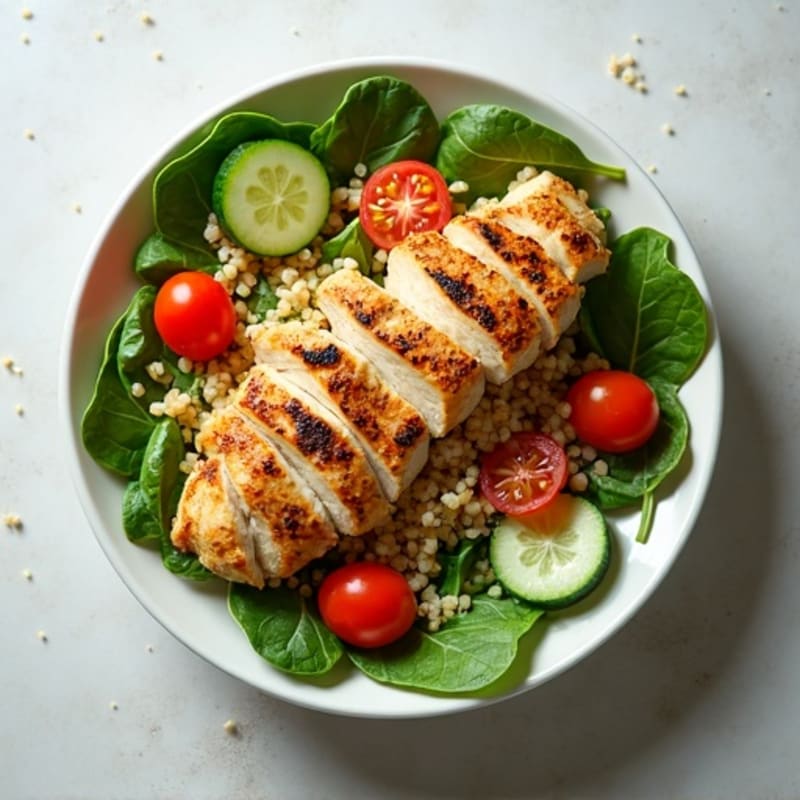 Grilled Chicken and Quinoa Spinach Salad