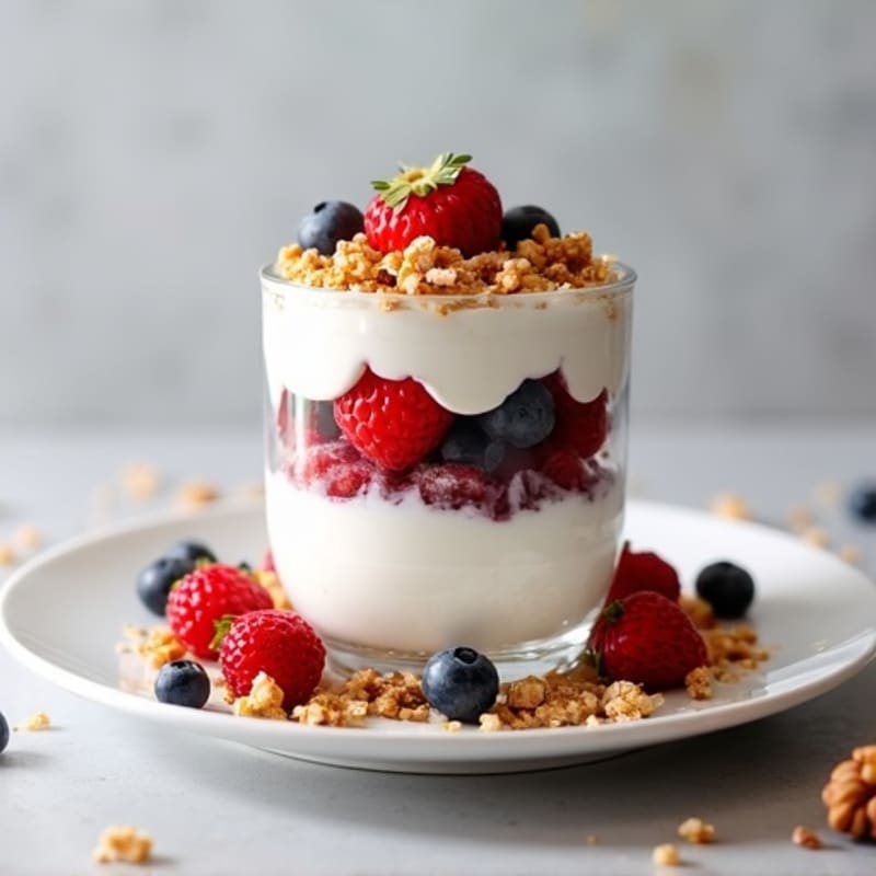 Greek Yogurt Protein Parfait with Mixed Berries