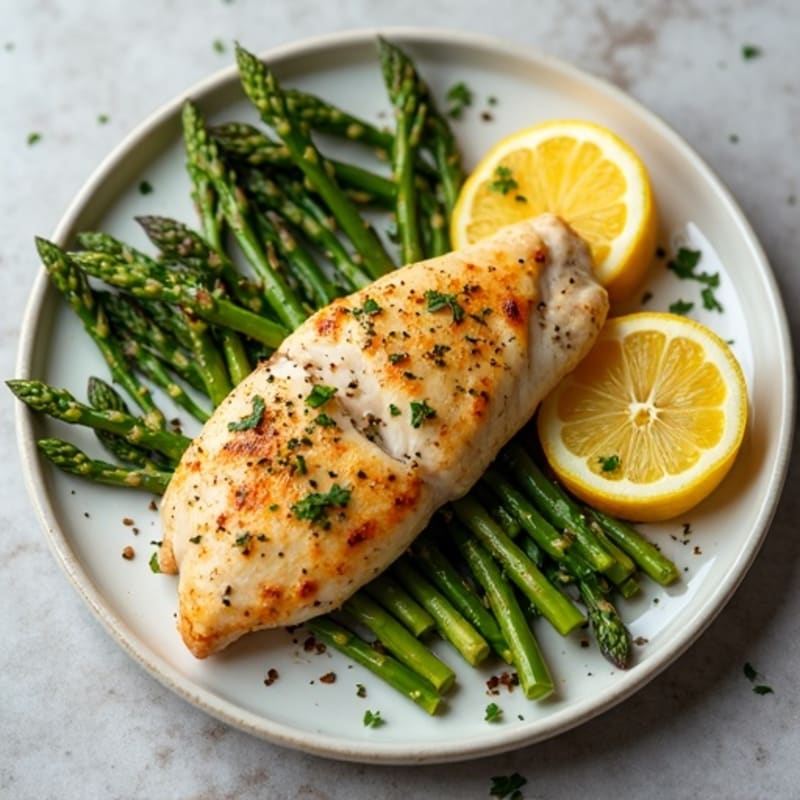 Sheet Pan Lemon-Herb Roasted Chicken Breast and Asparagus