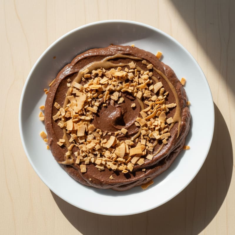 Silky Chocolate Protein Pudding with Toasted Coconut