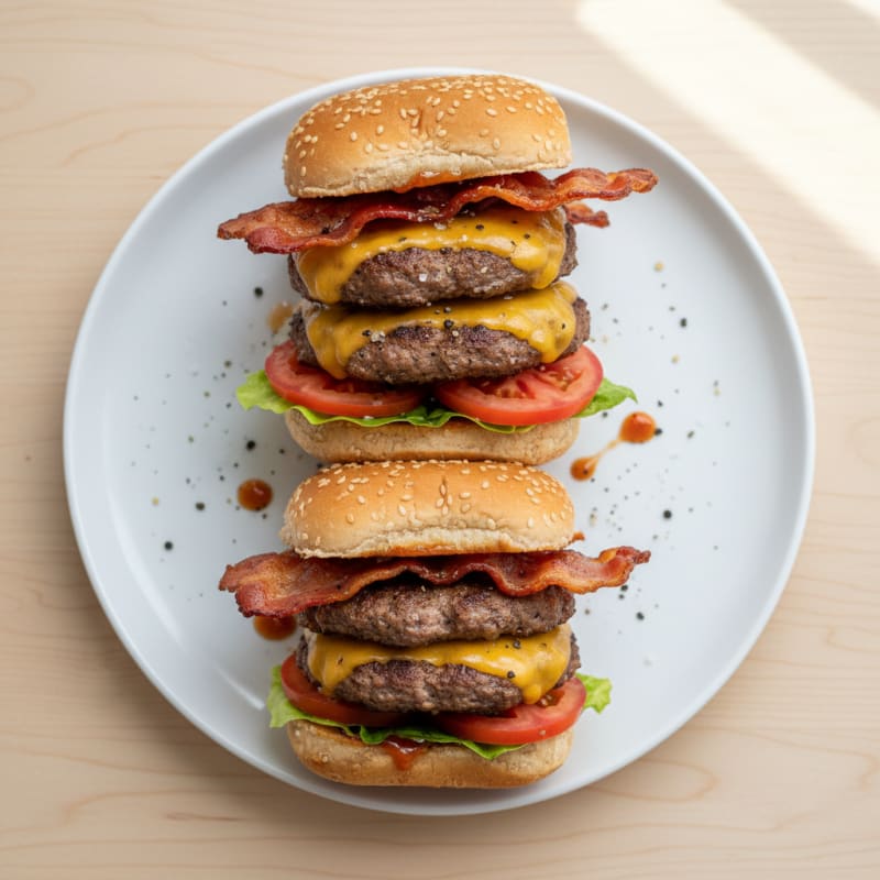 Crispy Double Bacon Cheeseburger Sliders