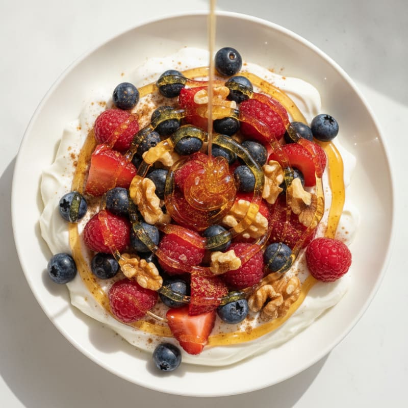 High-Protein Greek Yogurt with Honey and Berries