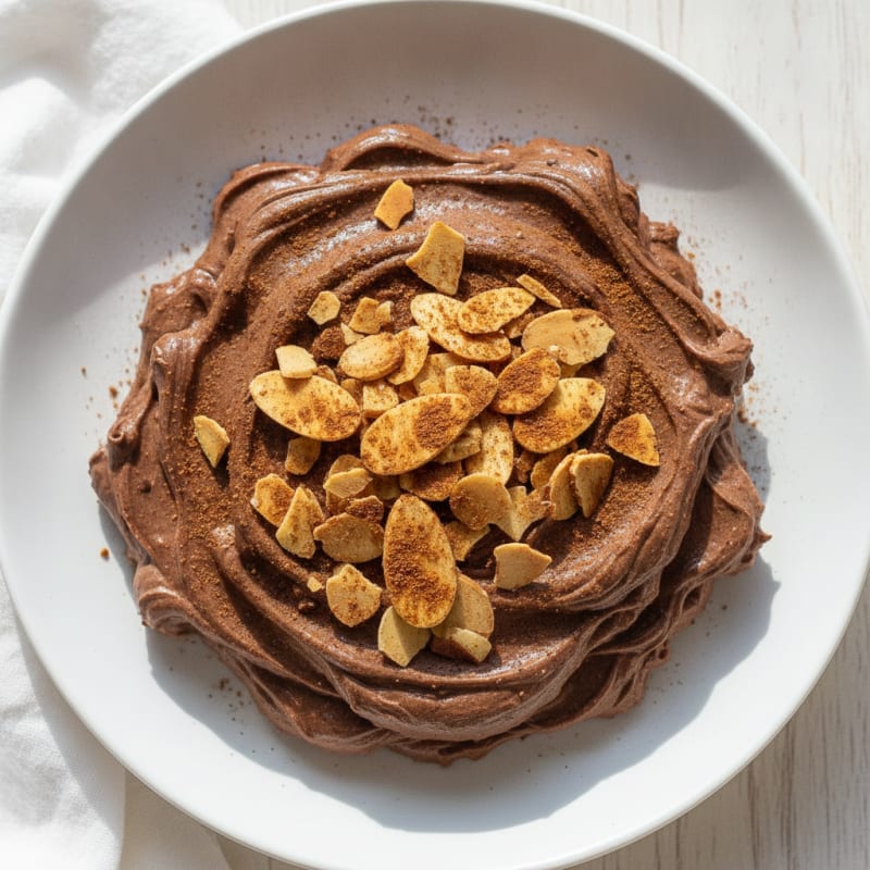 Creamy High-Protein Chocolate Greek Yogurt with Cinnamon-Spiced Almonds