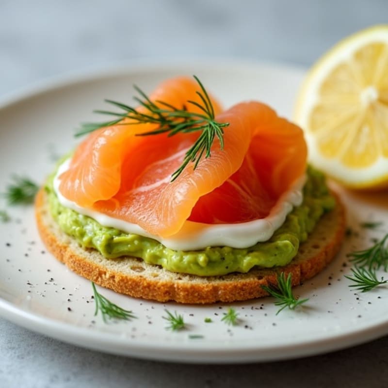 Smoked Salmon Creamy Avocado Crispbread