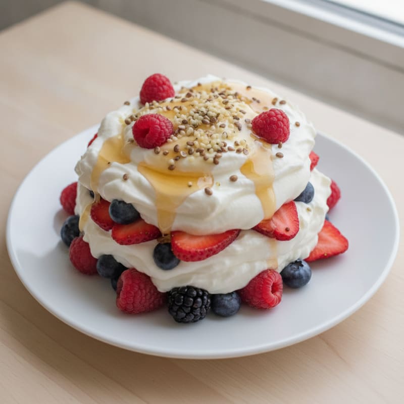 Greek Yogurt Protein Parfait with Mixed Berries