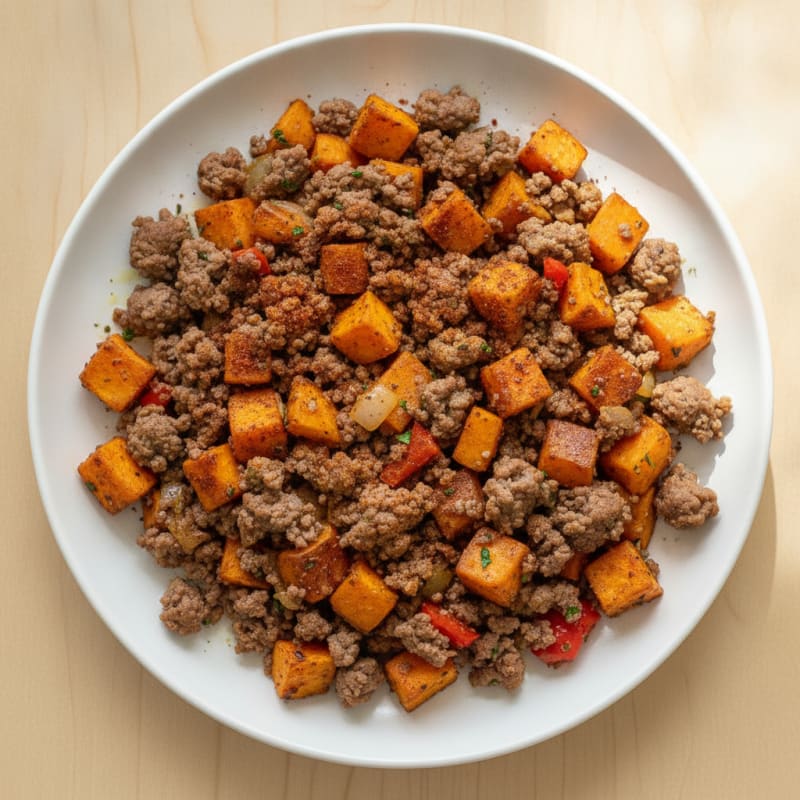 Ground Beef and Sweet Potato Skillet