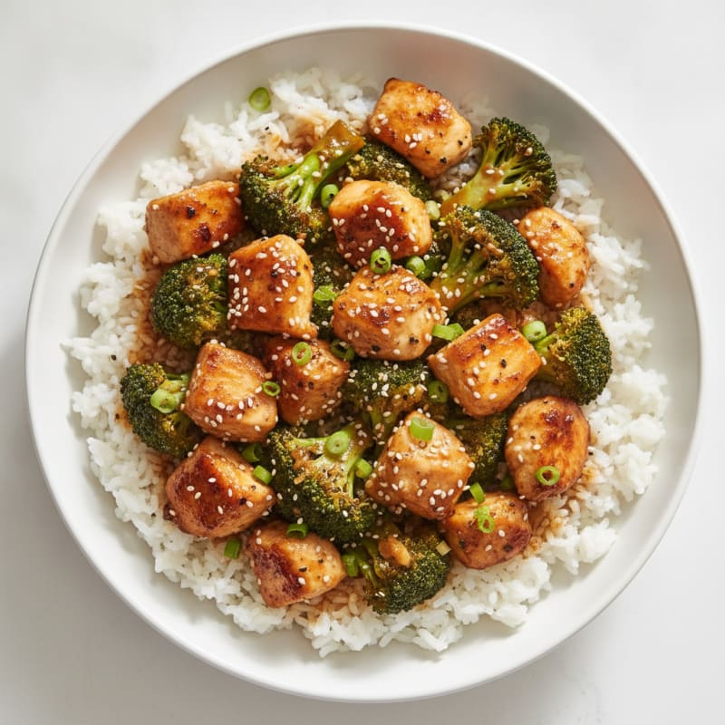 Sesame Chicken and Broccoli Rice Bowl