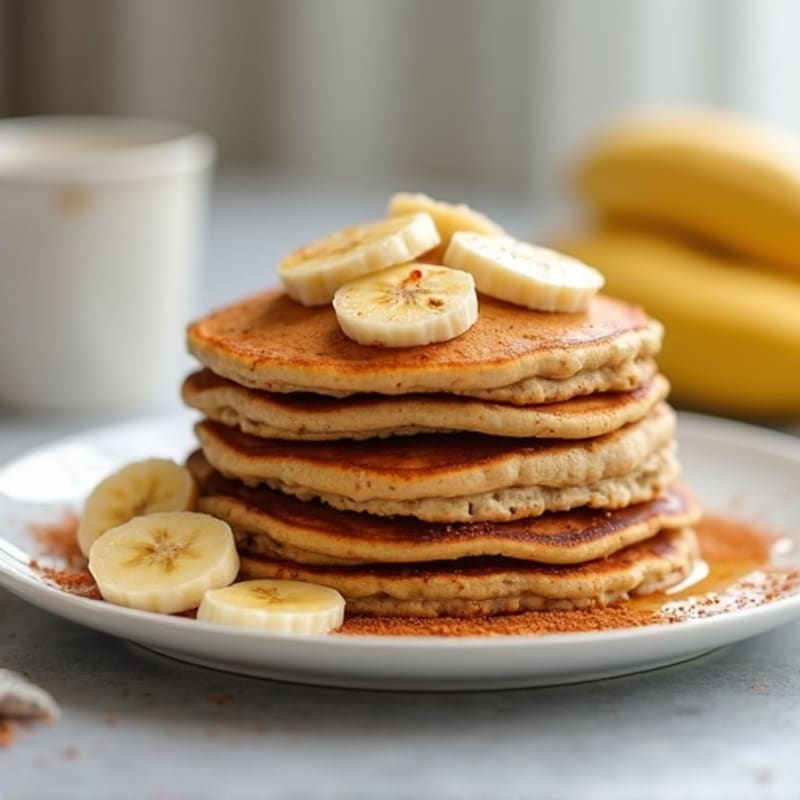 Protein Banana Pancakes with Warm Cinnamon Bananas