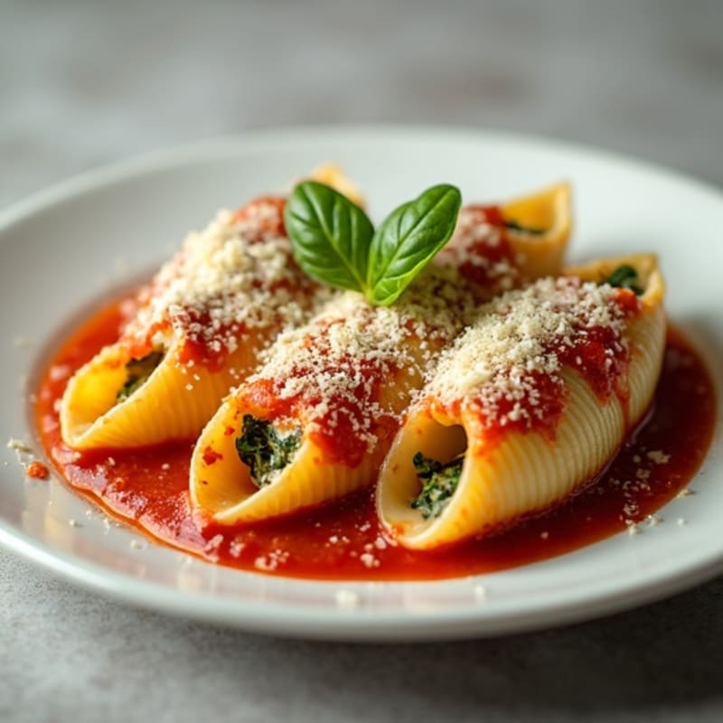 Creamy Baked Spinach Ricotta Stuffed Shells