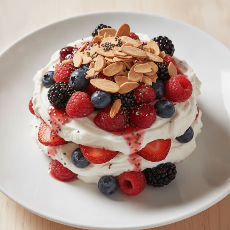Greek Yogurt Protein Parfait with Mixed Berries