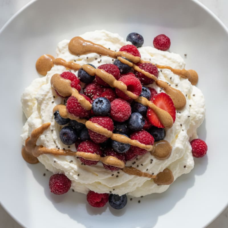 Silky Greek Yogurt Protein Mousse with Mixed Berries