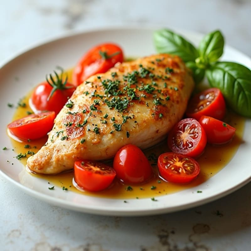 Herb-Simmered Chicken with Bell Peppers and Tomatoes