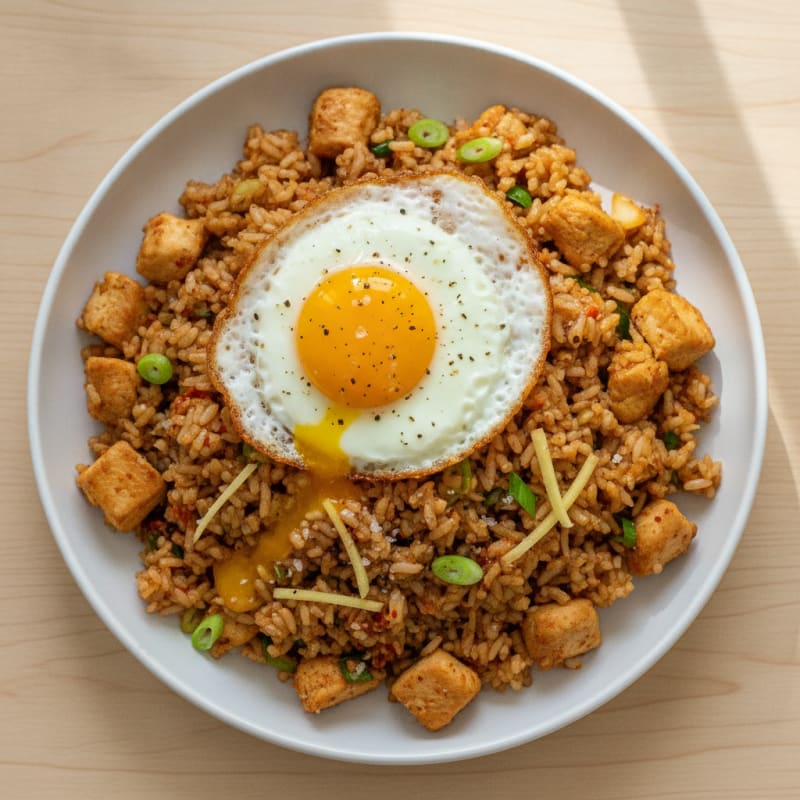 Kimchi Fried Rice with Fried Egg